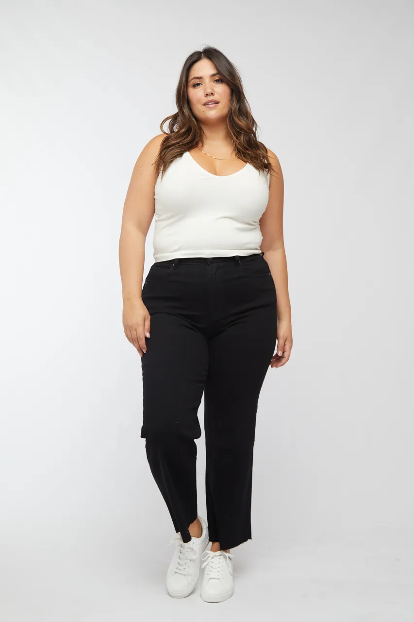 Aberdeen High Rise Wide Leg Crop Black