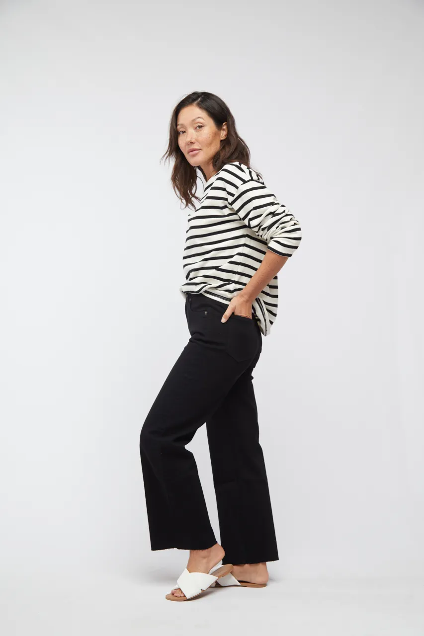 Aberdeen High Rise Wide Leg Crop Black
