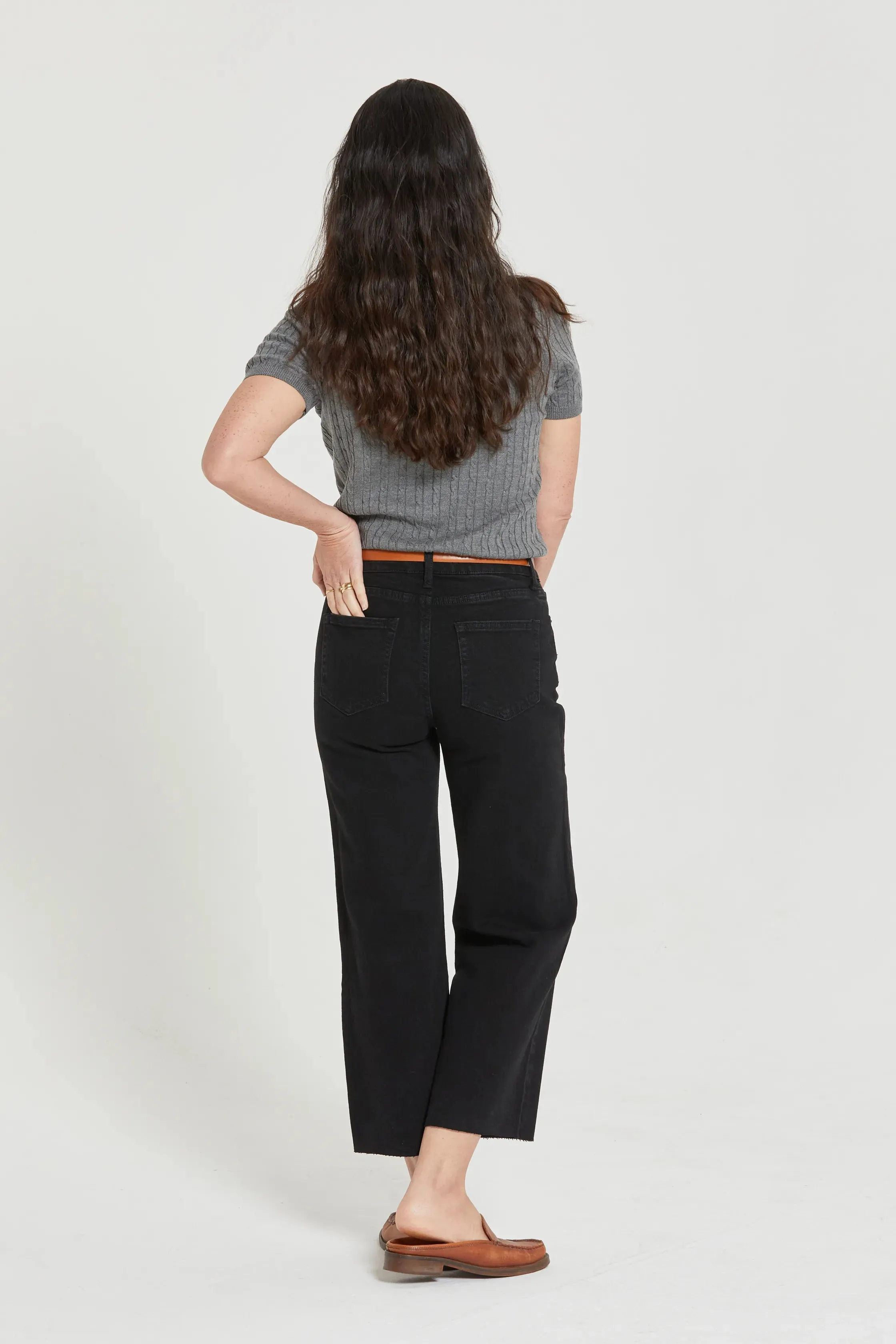 Aberdeen High Rise Wide Leg Crop Black