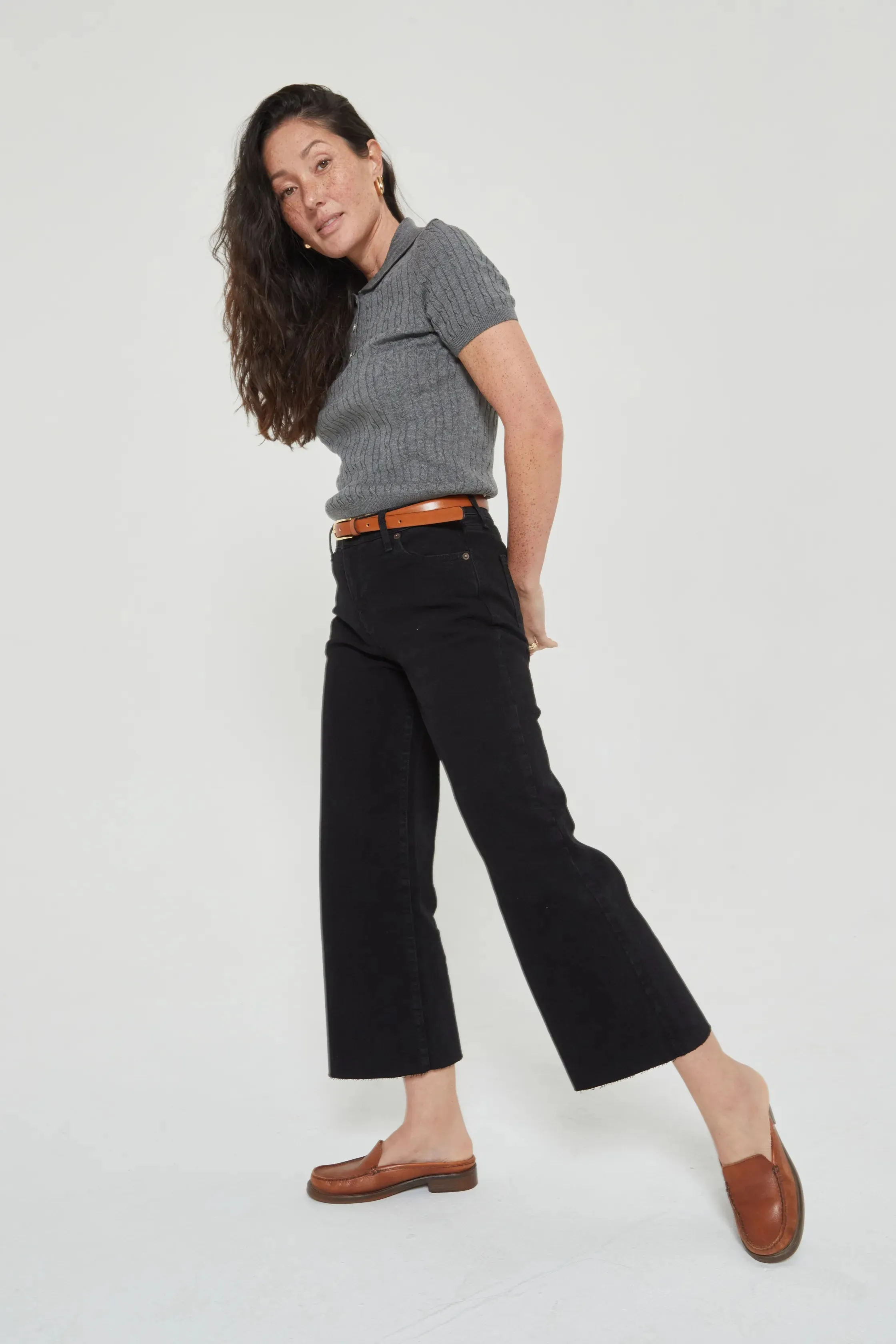 Aberdeen High Rise Wide Leg Crop Black