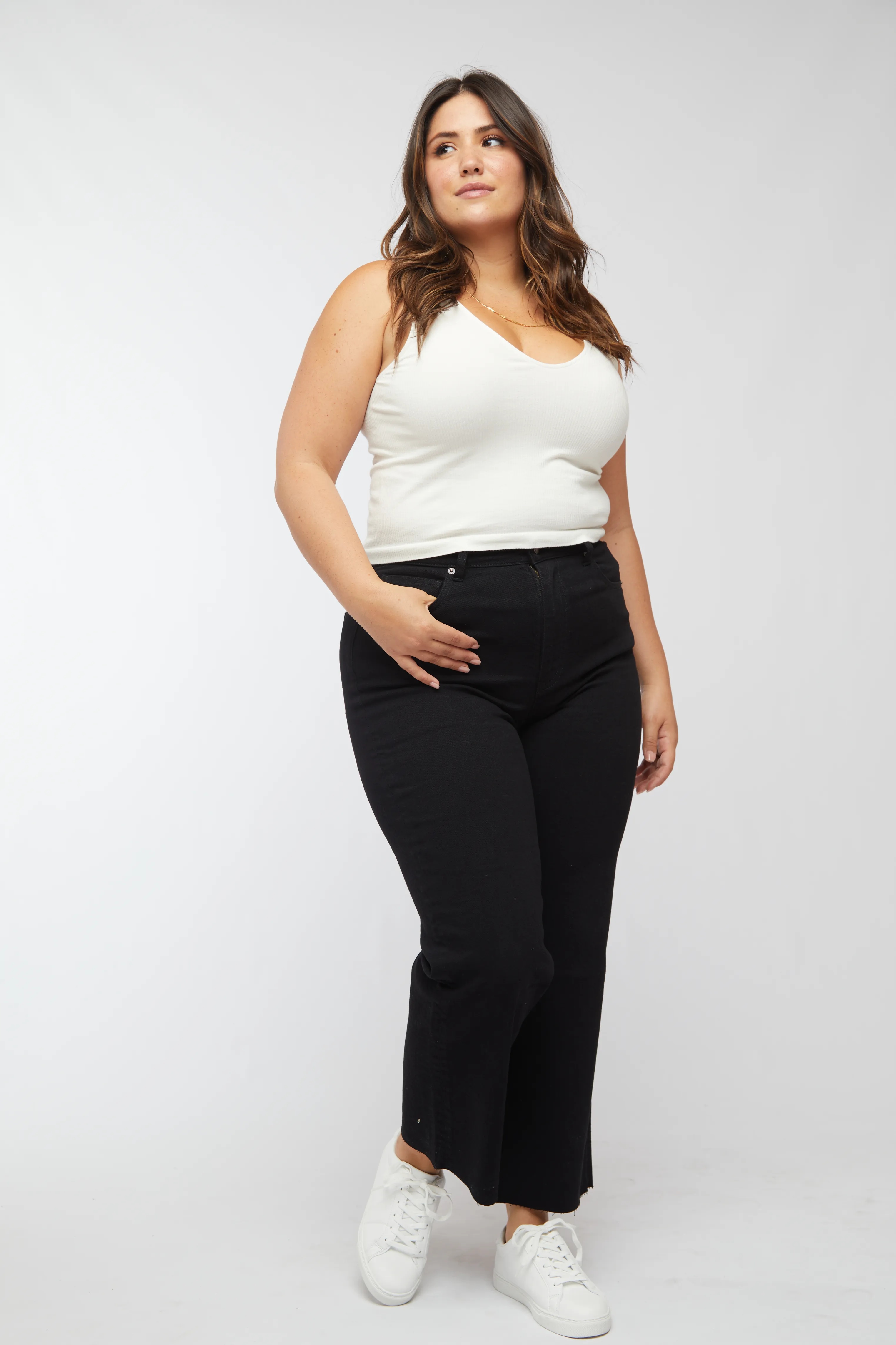 Aberdeen High Rise Wide Leg Crop Black