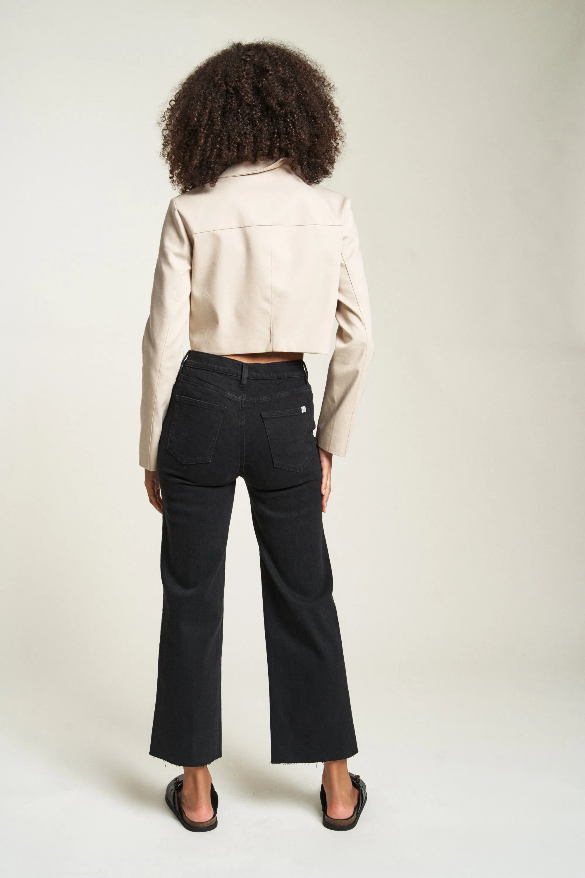 Aberdeen High Rise Wide Leg Crop Black