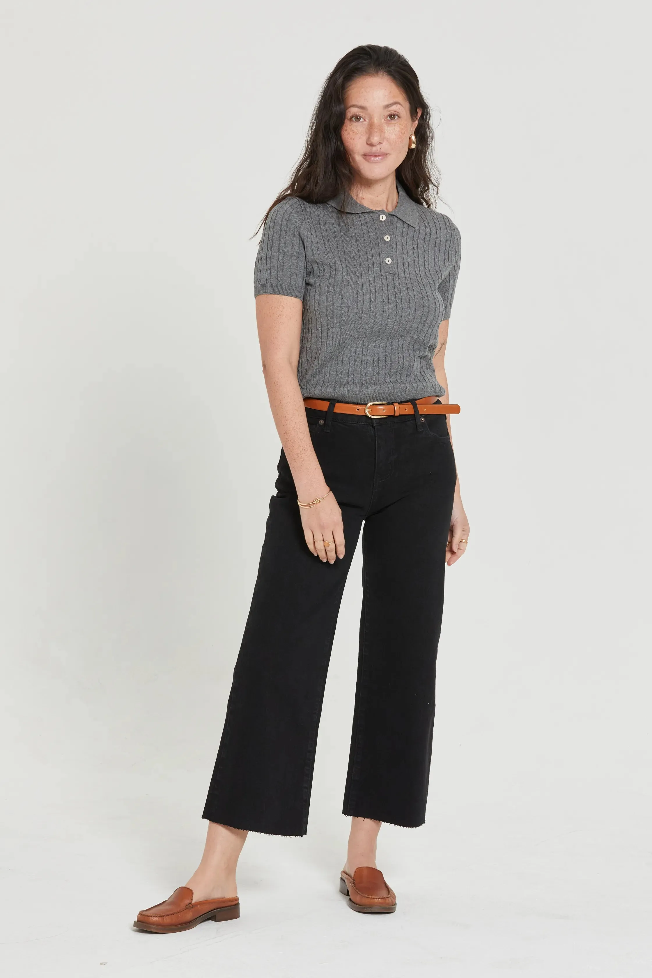 Aberdeen High Rise Wide Leg Crop Black