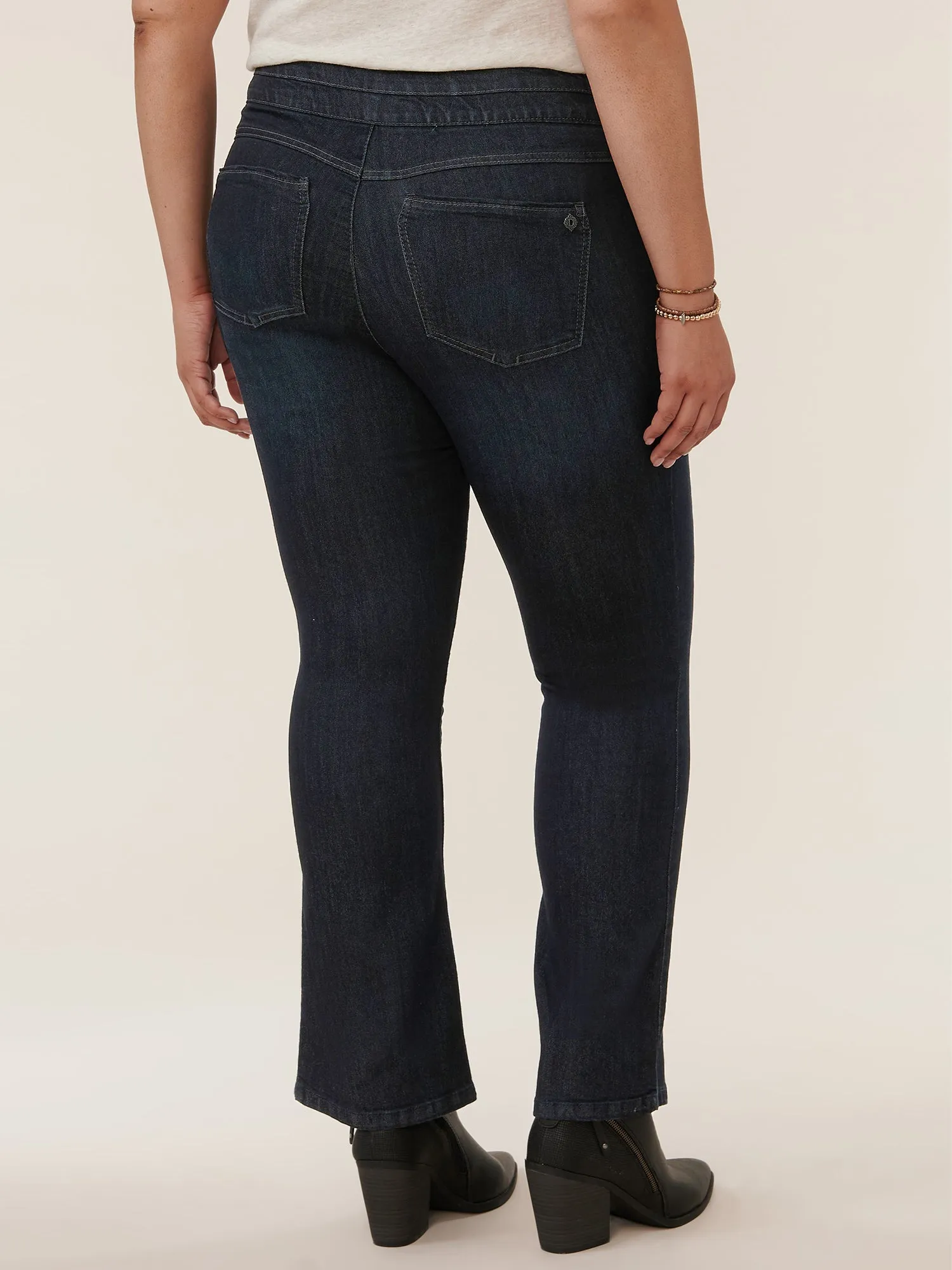 Ab"solution® High Rise Indigo Plus Itty Bitty Bootcut Glider