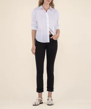Amy Mid Rise Crop Straight Leg