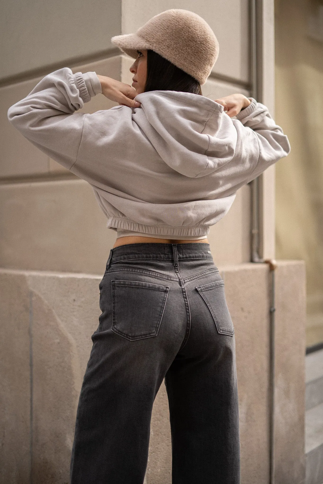 BAGGY HIGH RISE - GREY