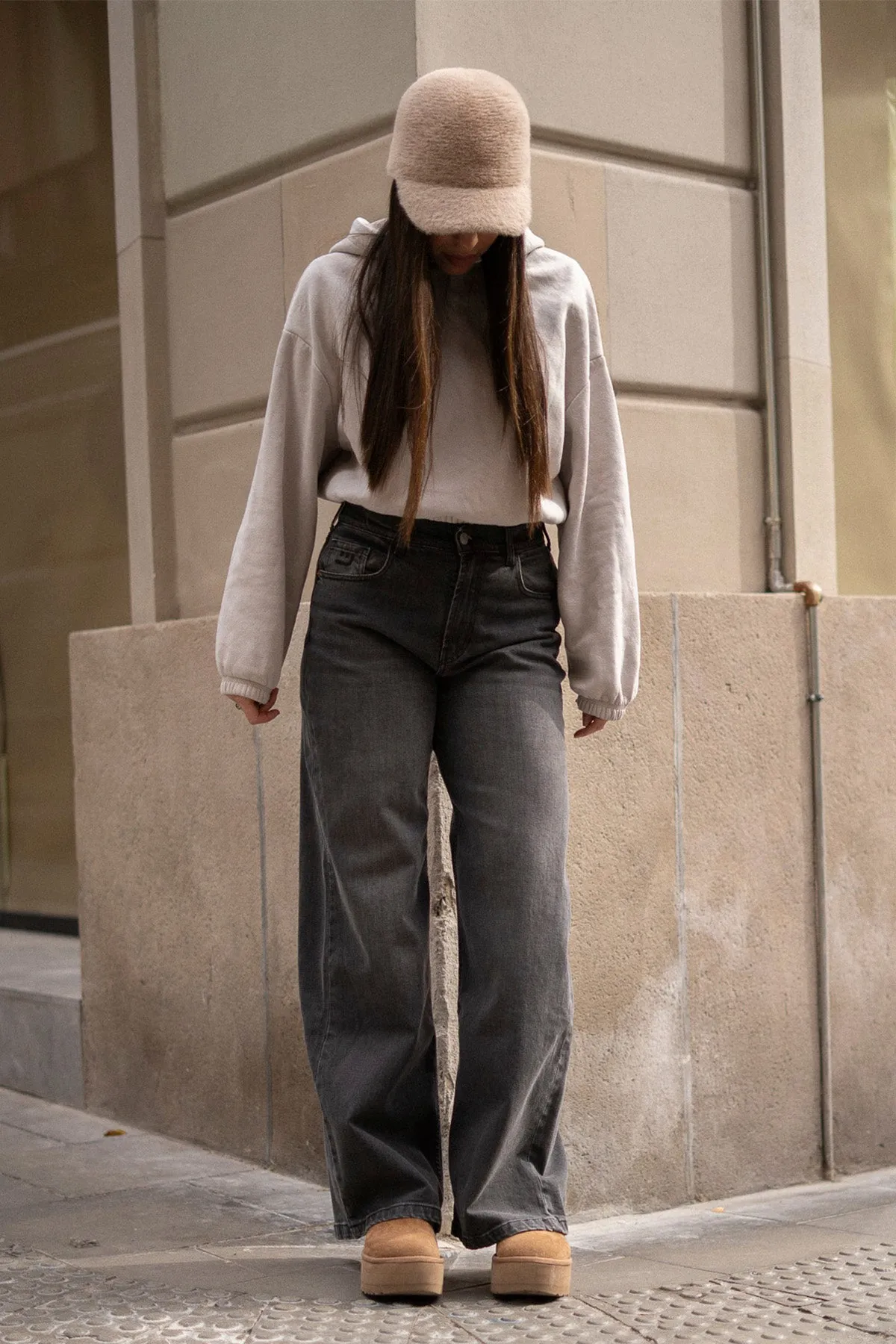 BAGGY HIGH RISE - GREY