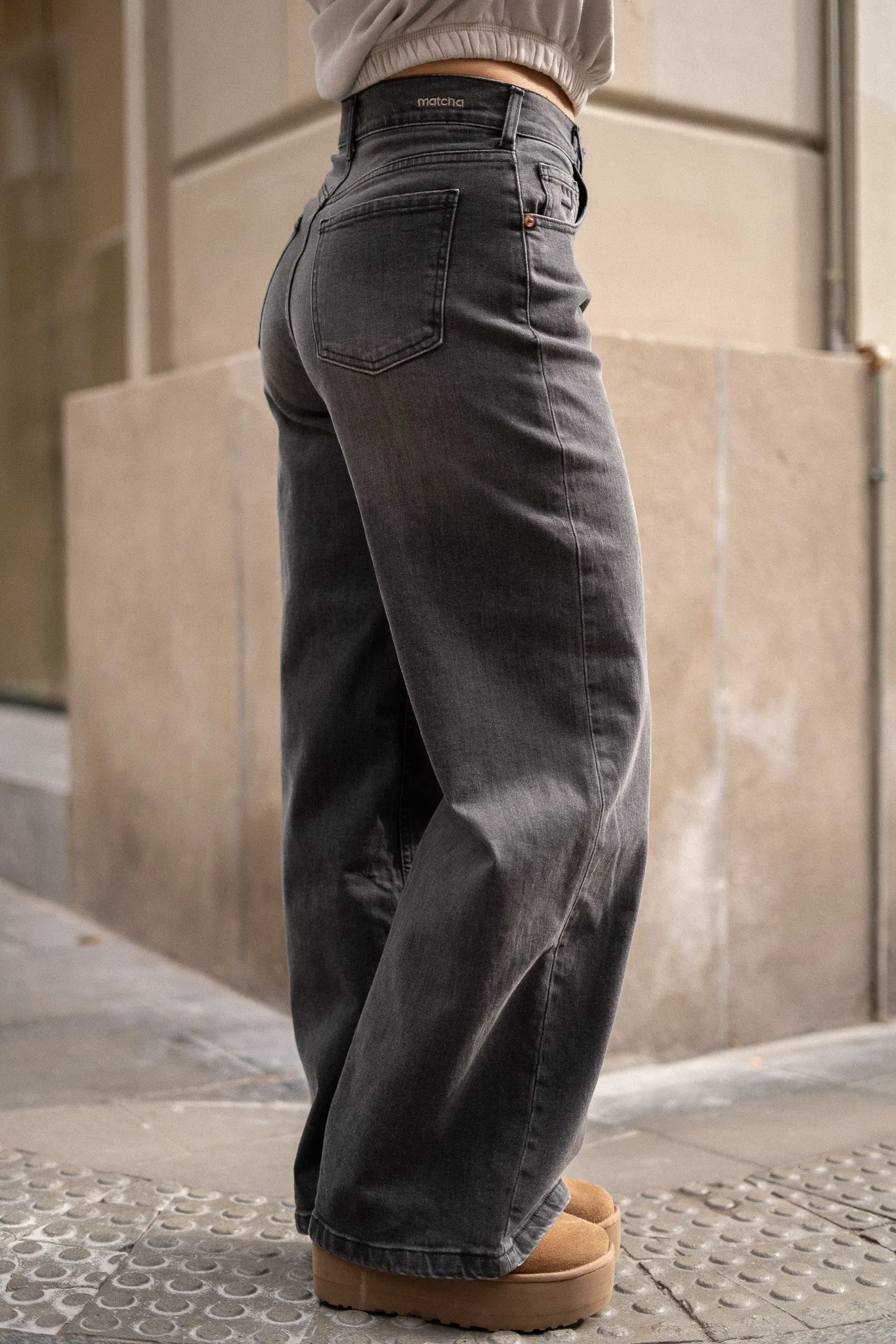 BAGGY HIGH RISE - GREY