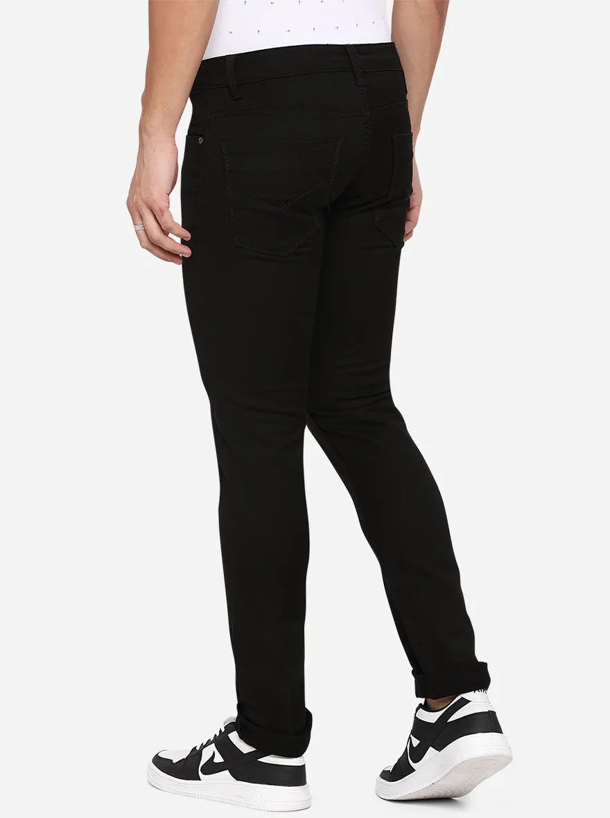 Black Solid Slim Fit Jeans | JadeBlue