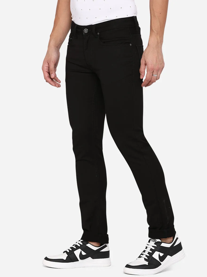 Black Solid Slim Fit Jeans | JadeBlue