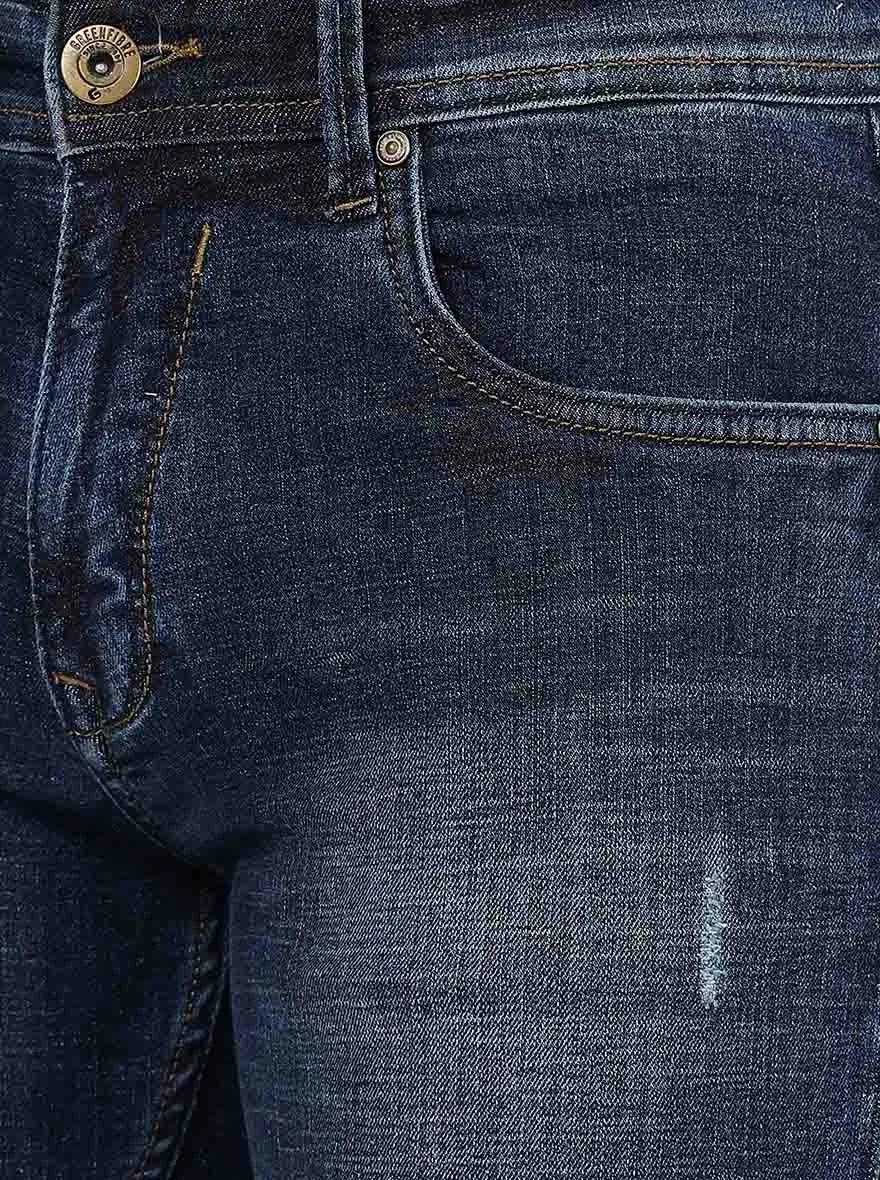 Blue Washed Narrow Fit Jeans | Greenfibre