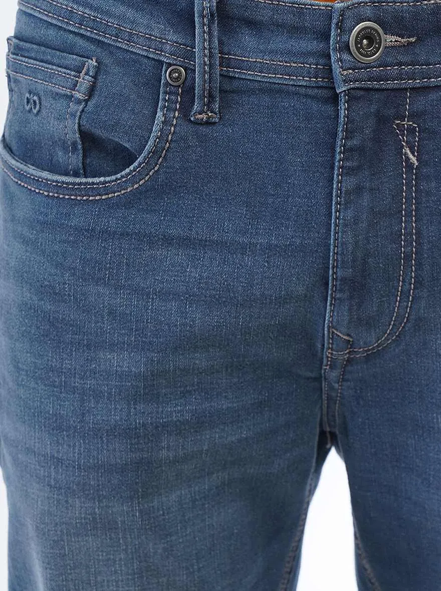 Blue Washed Rider Fit Jeans | JadeBlue