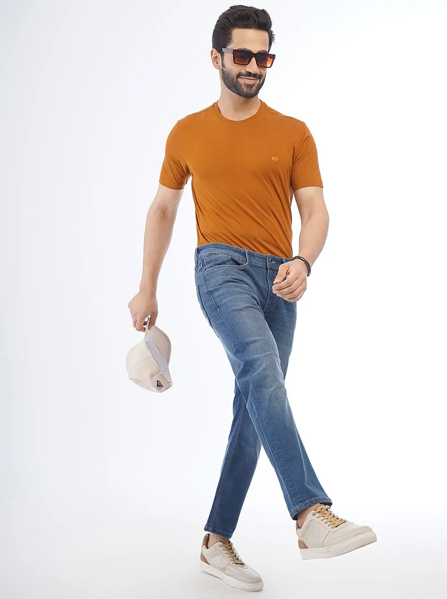 Blue Washed Rider Fit Jeans | JadeBlue