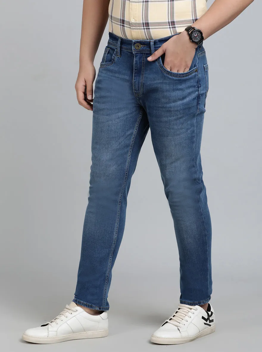 Blue Washed Slim Fit Jeans | JadeBlue