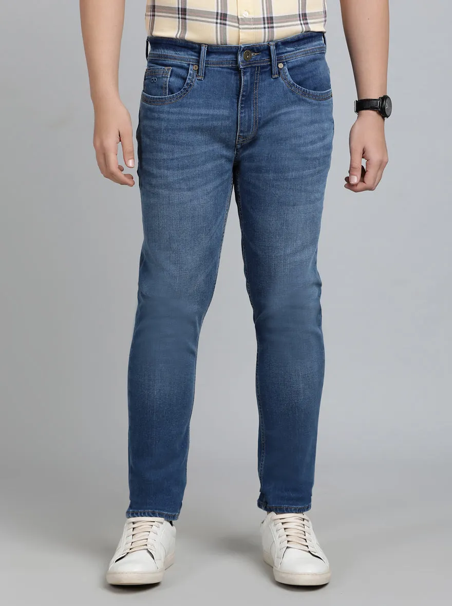 Blue Washed Slim Fit Jeans | JadeBlue