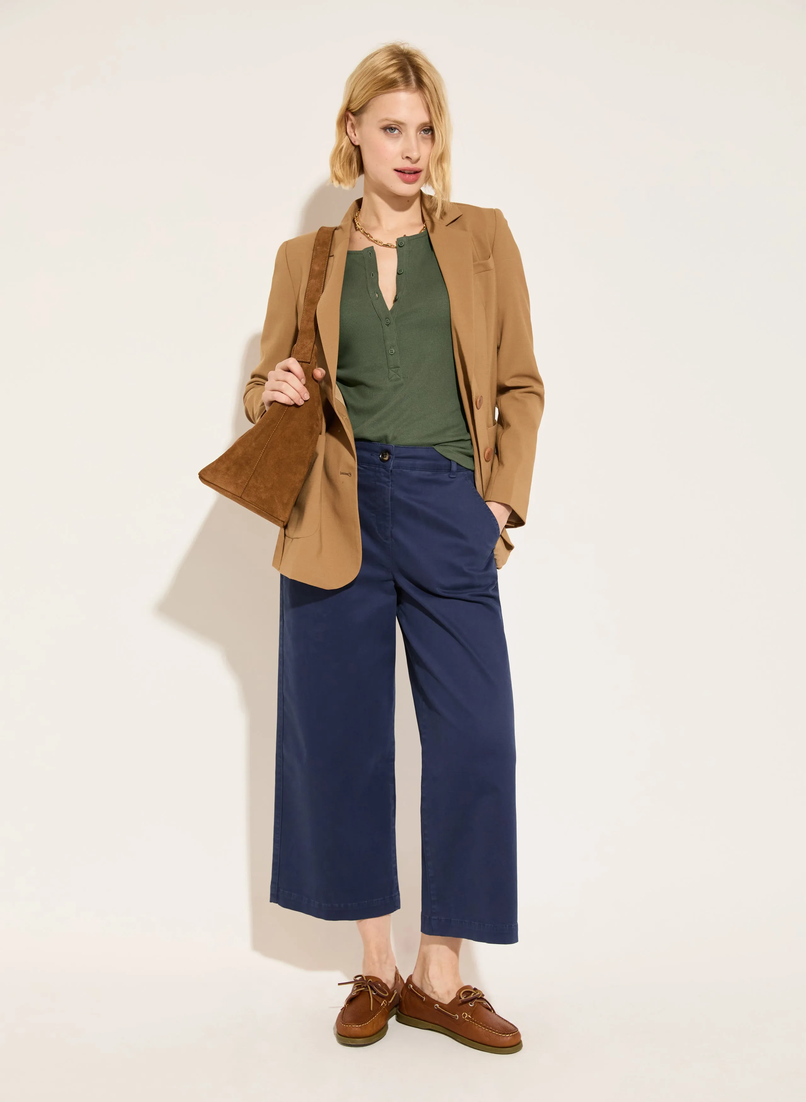 Brielle Organic Cotton Wide Leg Trousers
