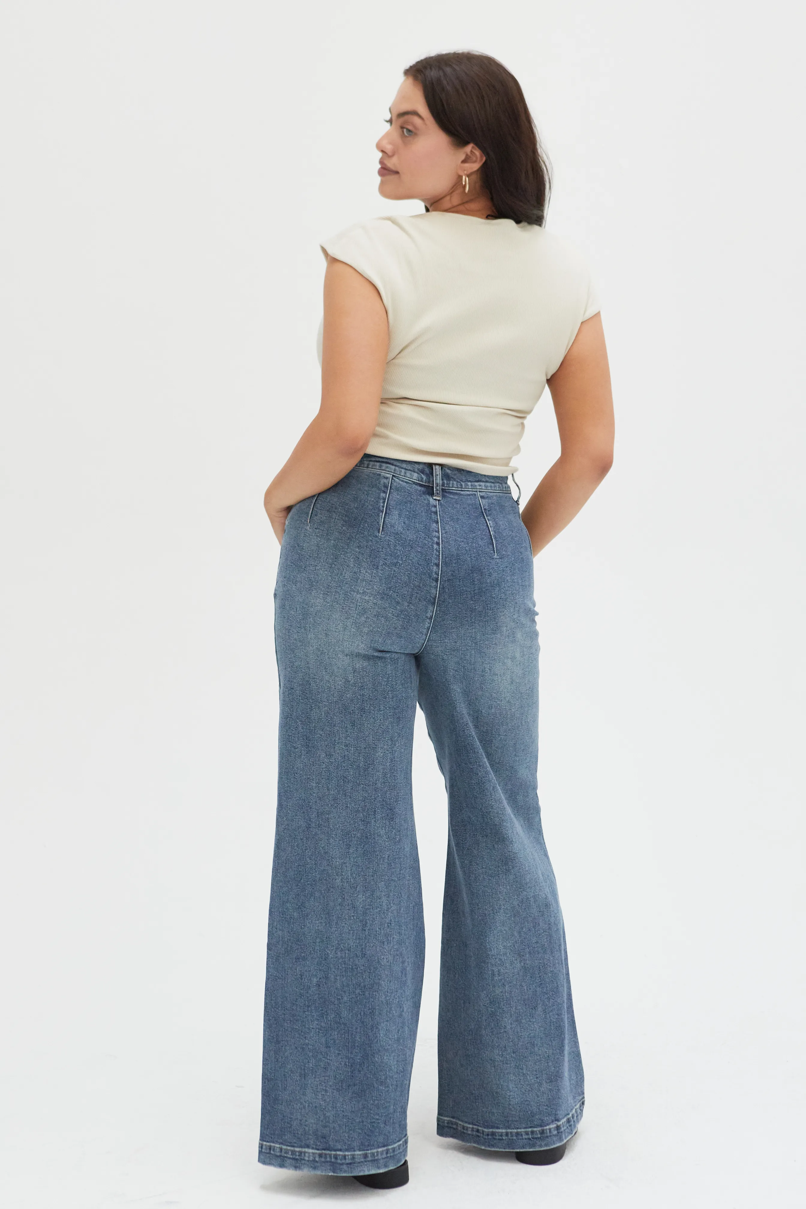 Campell Wide Leg High Rise Traditional Vintage Worn