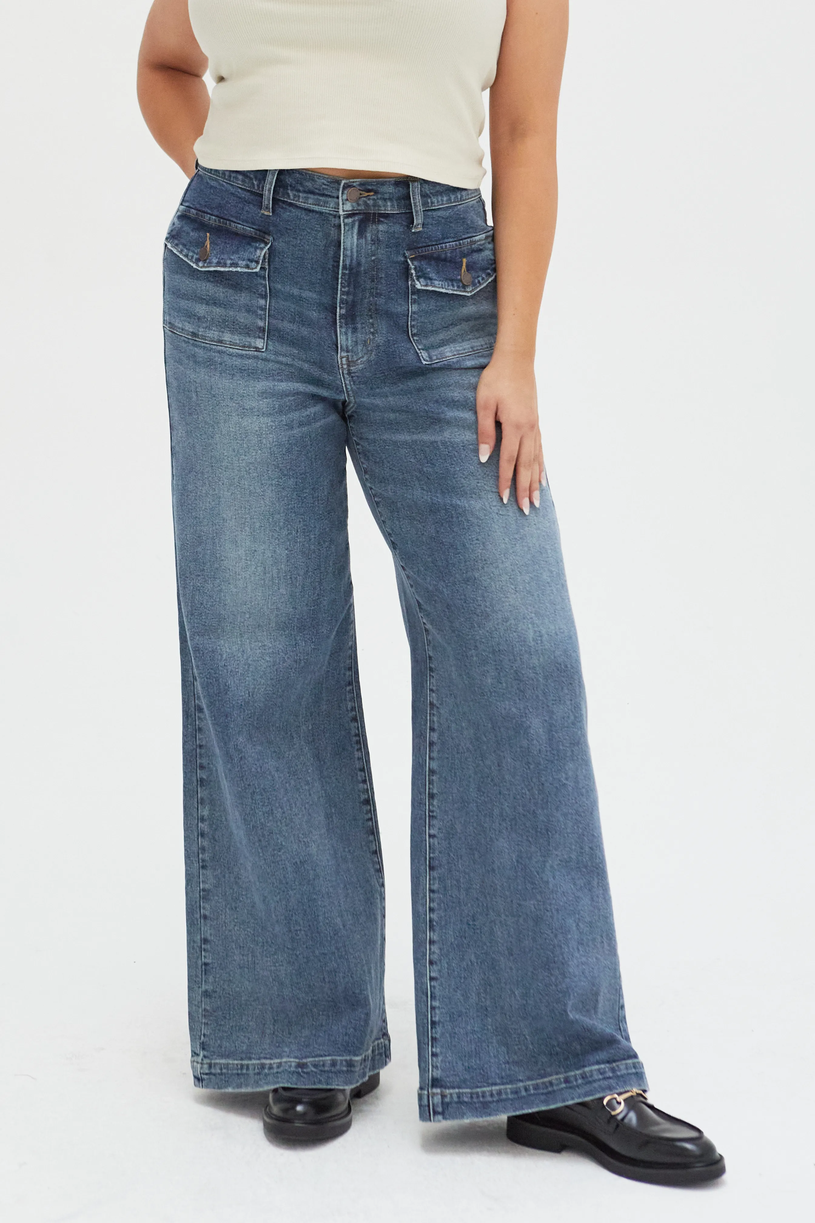 Campell Wide Leg High Rise Traditional Vintage Worn