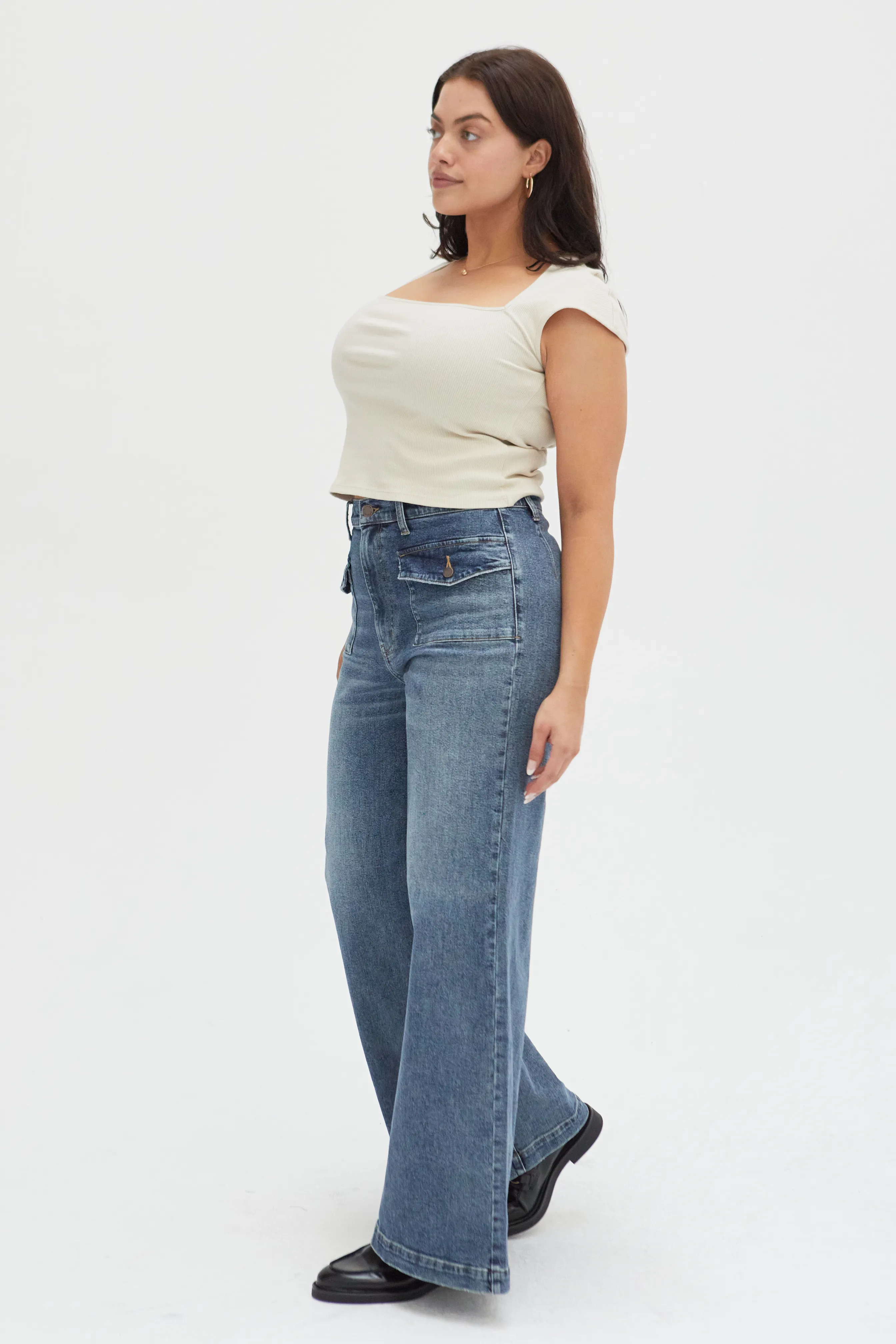 Campell Wide Leg High Rise Traditional Vintage Worn