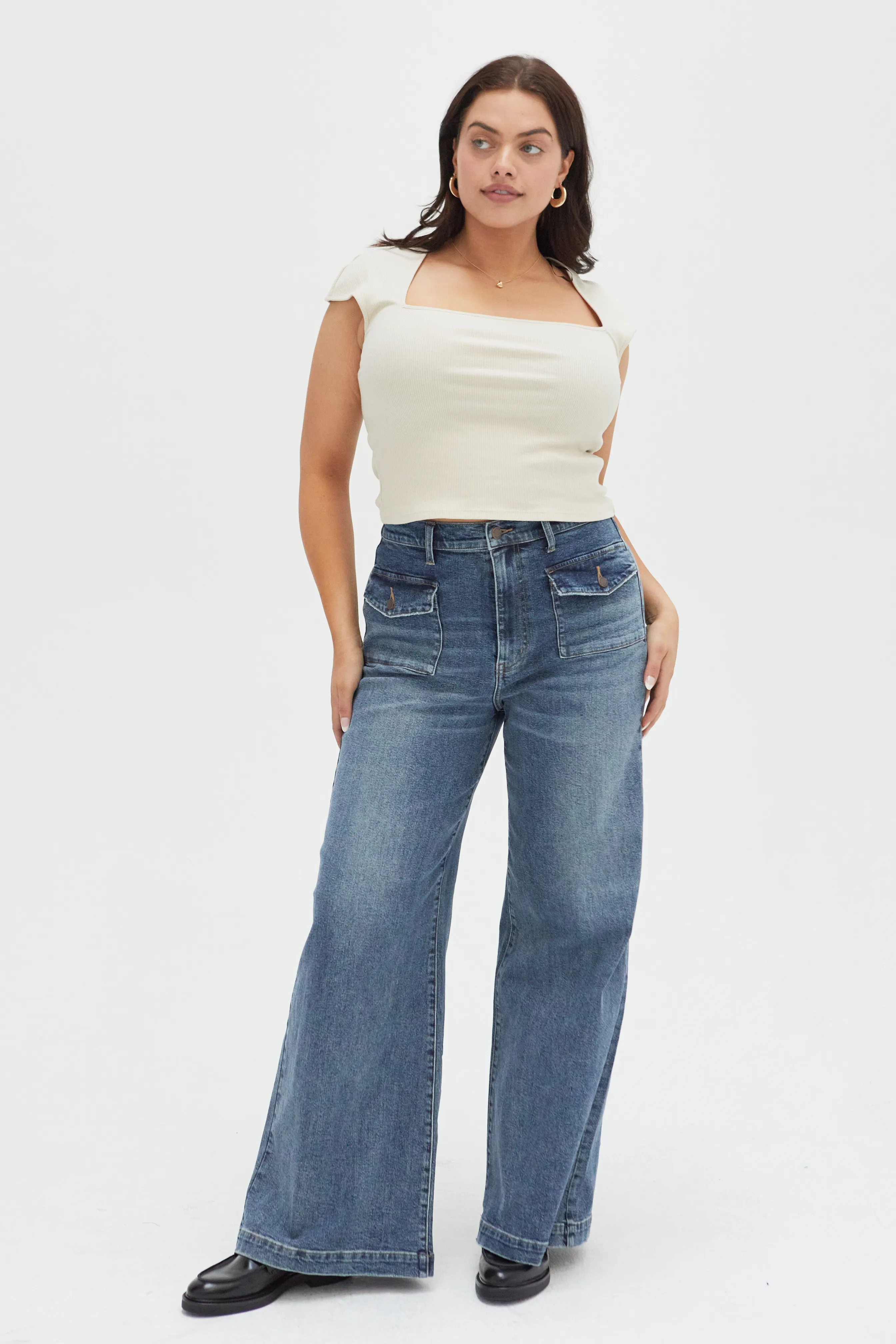 Campell Wide Leg High Rise Traditional Vintage Worn