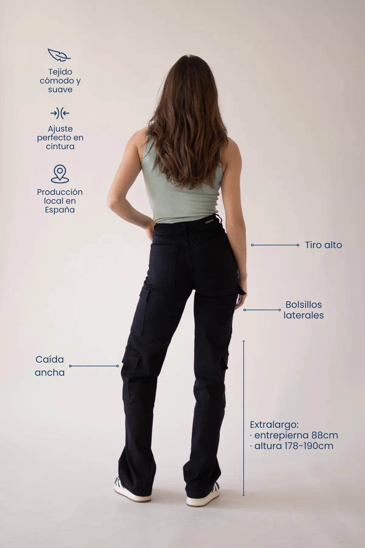 CARGO TALL HIGH RISE - BLACK