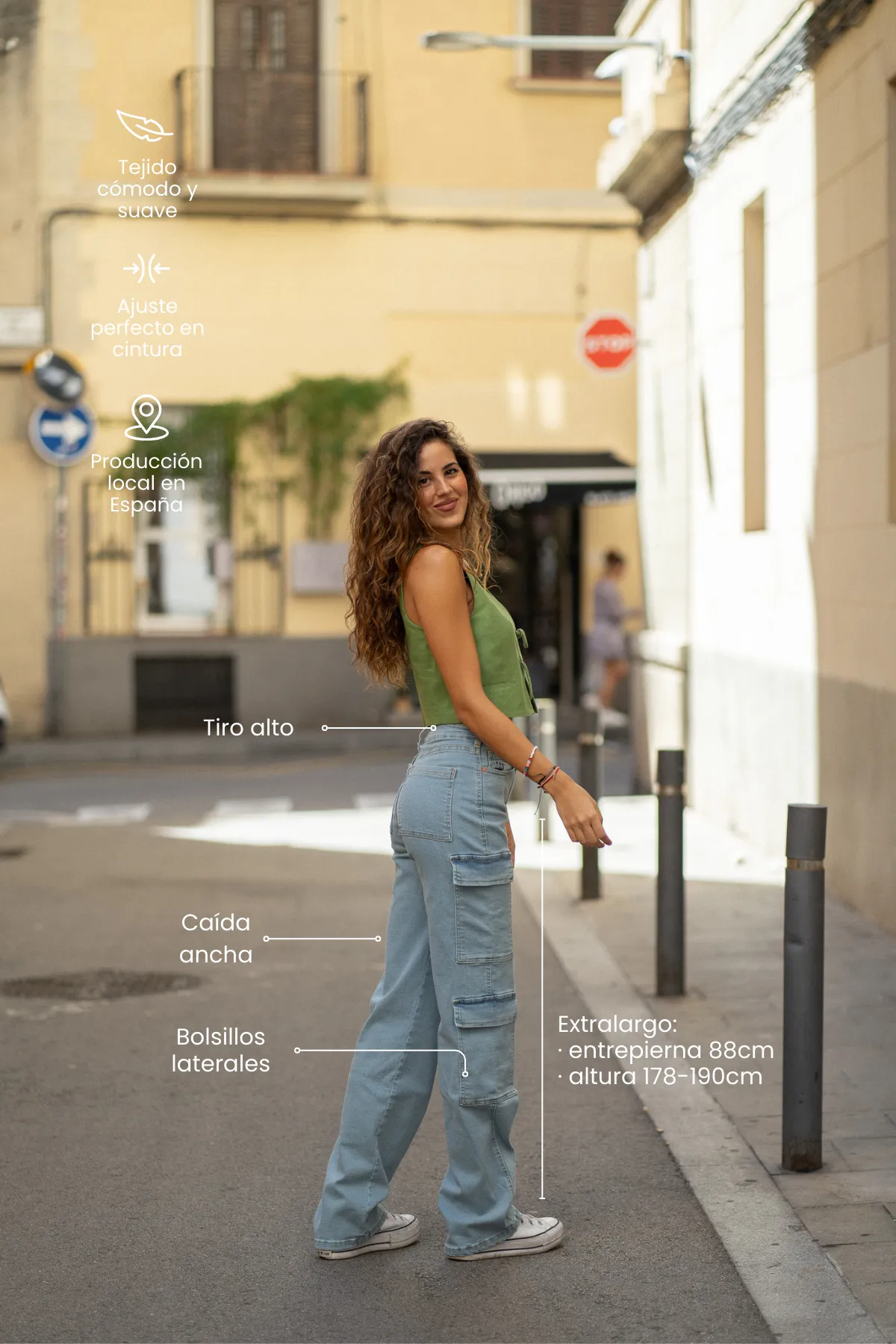 CARGO TALL HIGH RISE - LIGHT BLUE