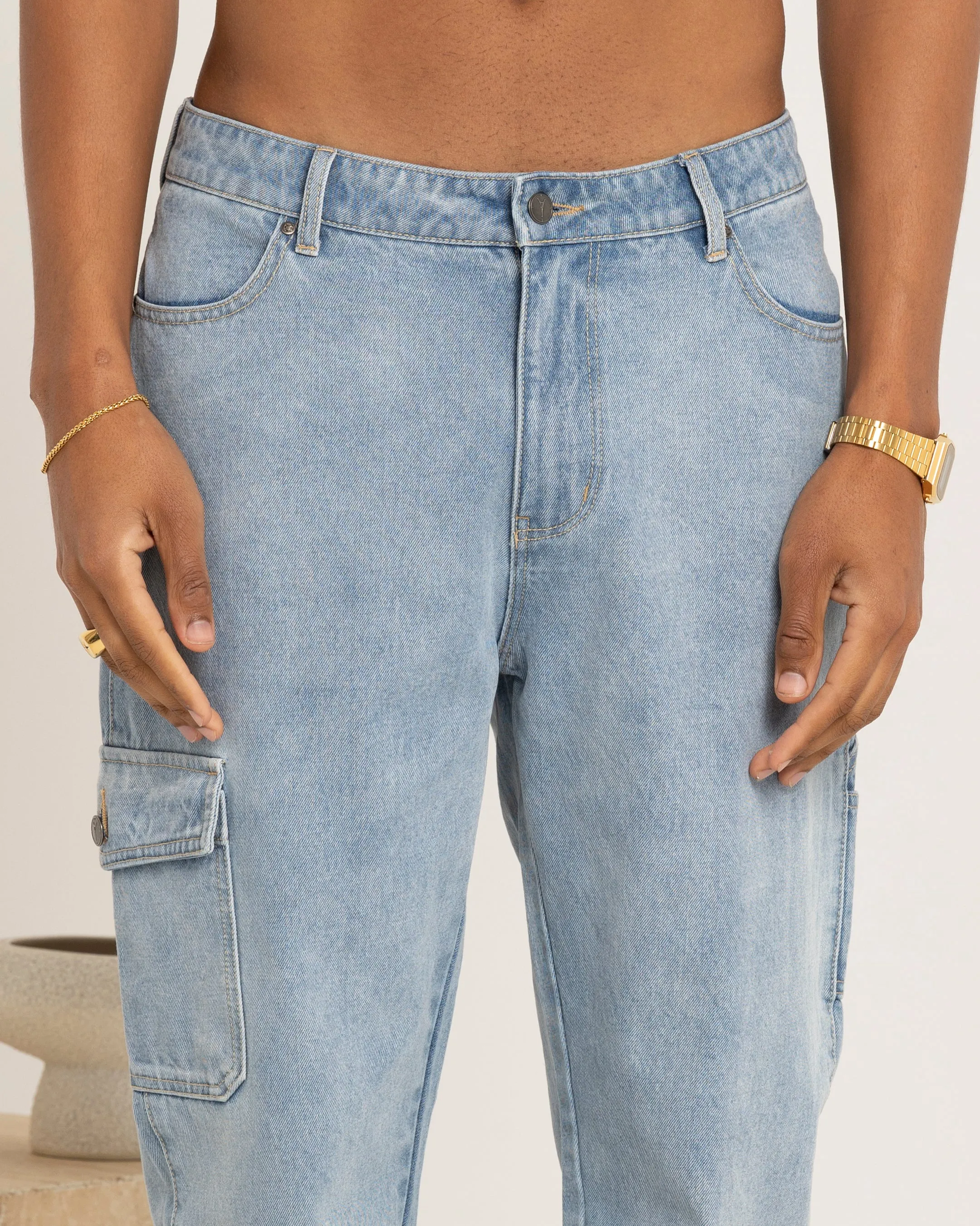 Carre Tactic Cargo Slim Jeans Vintage Blue