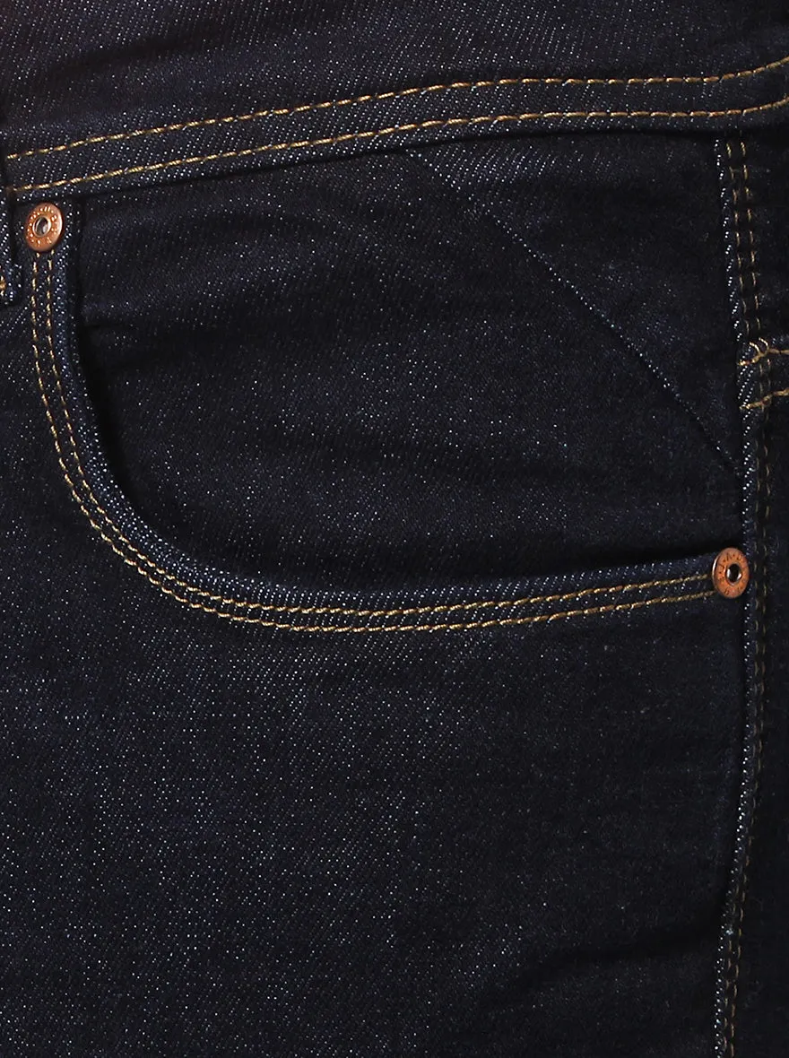 Dark Blue Solid Slim Fit Jeans | JadeBlue