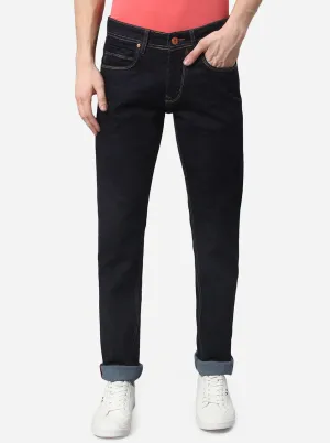 Dark Blue Solid Slim Fit Jeans | JadeBlue