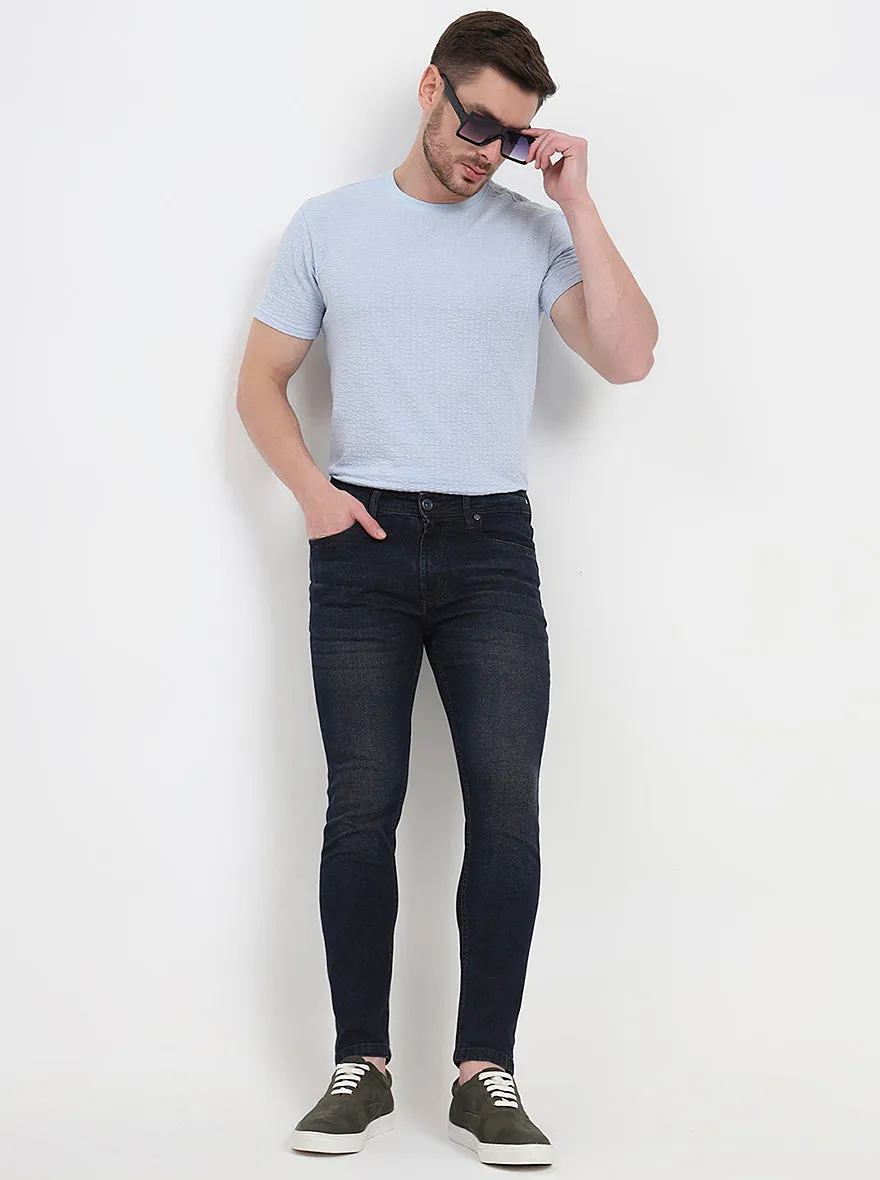 Dark Blue Washed Rider Fit Jeans | JadeBlue