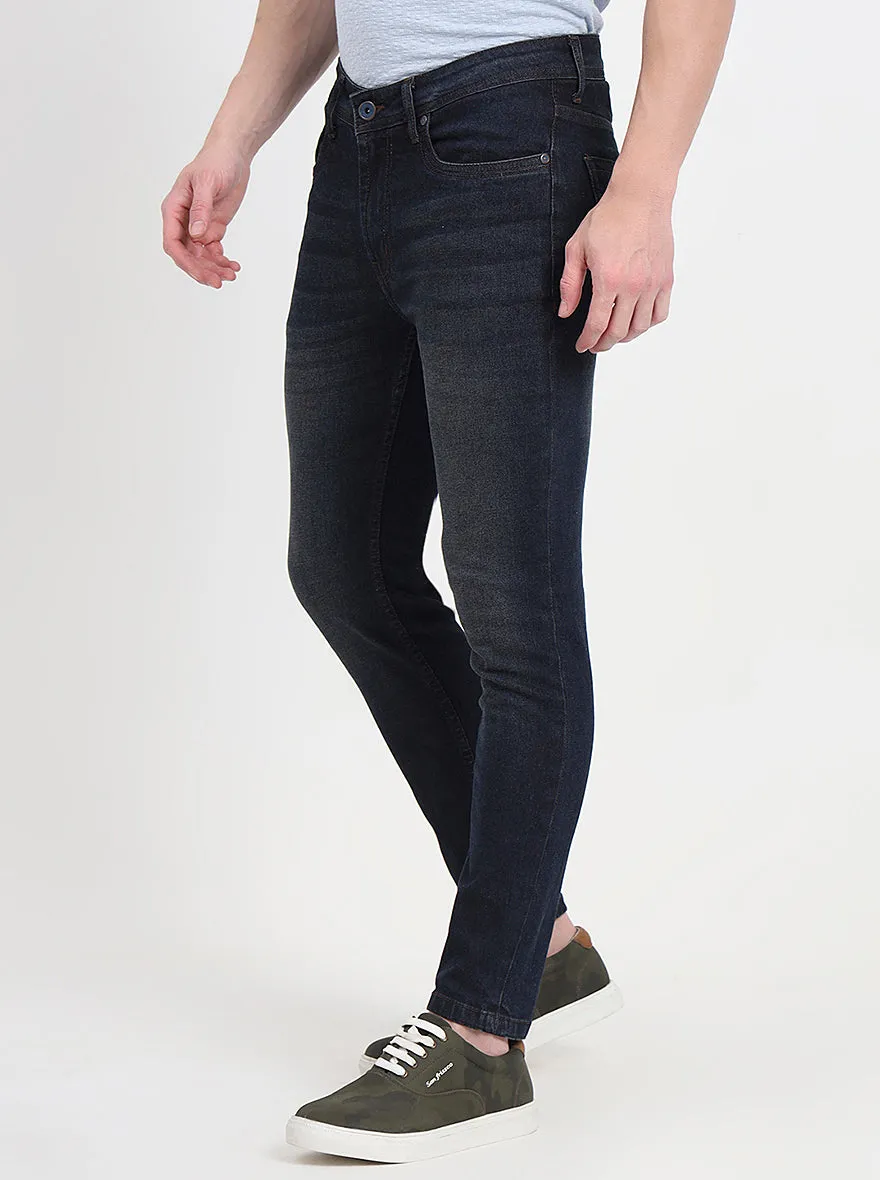 Dark Blue Washed Rider Fit Jeans | JadeBlue