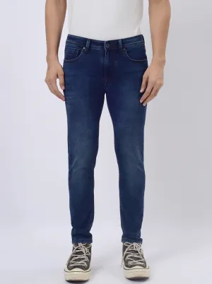 Dark Blue Washed Rider Fit Jeans | JadeBlue
