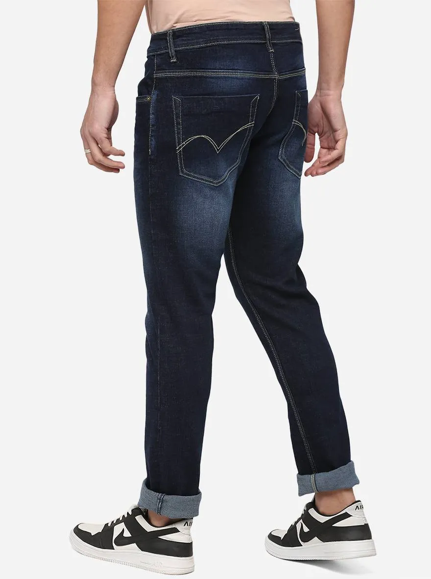 Dark Blue Washed Slim Fit Jeans | JadeBlue