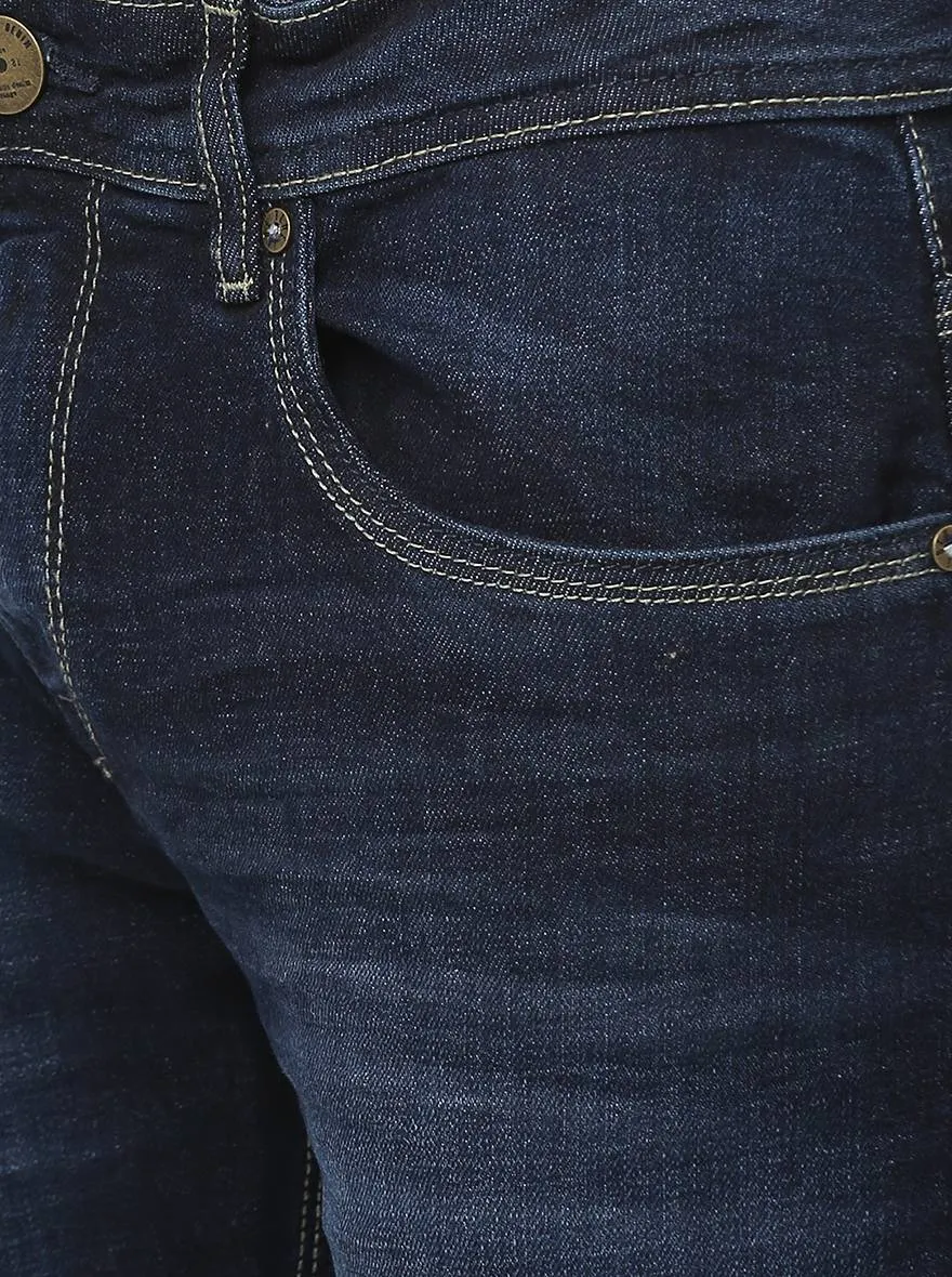 Dark Blue Washed Slim Fit Jeans | JadeBlue