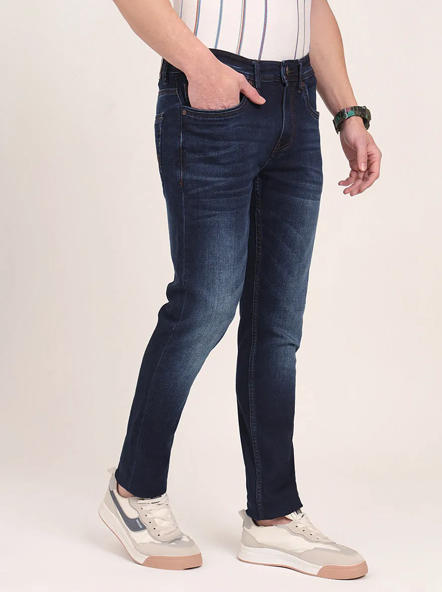 Dark Blue Washed Slim Fit Jeans | JadeBlue