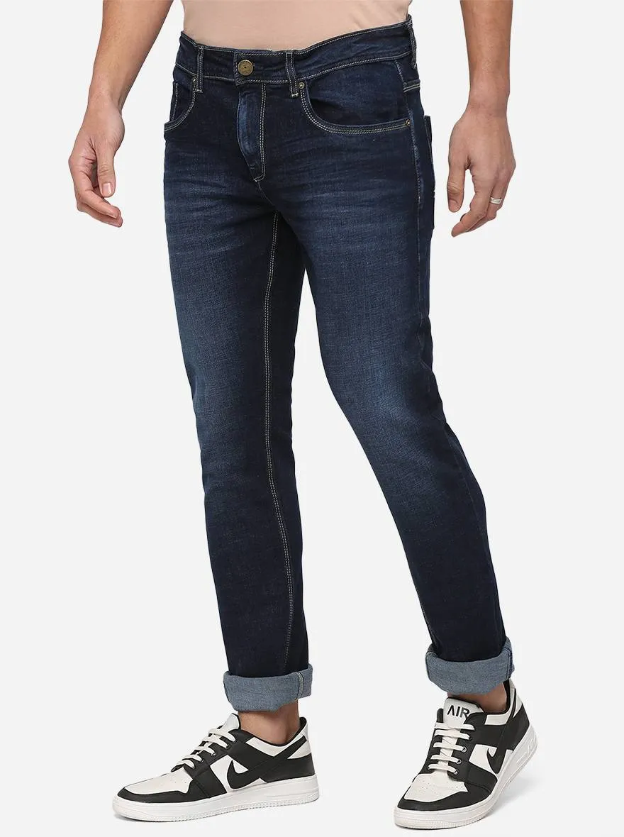 Dark Blue Washed Slim Fit Jeans | JadeBlue