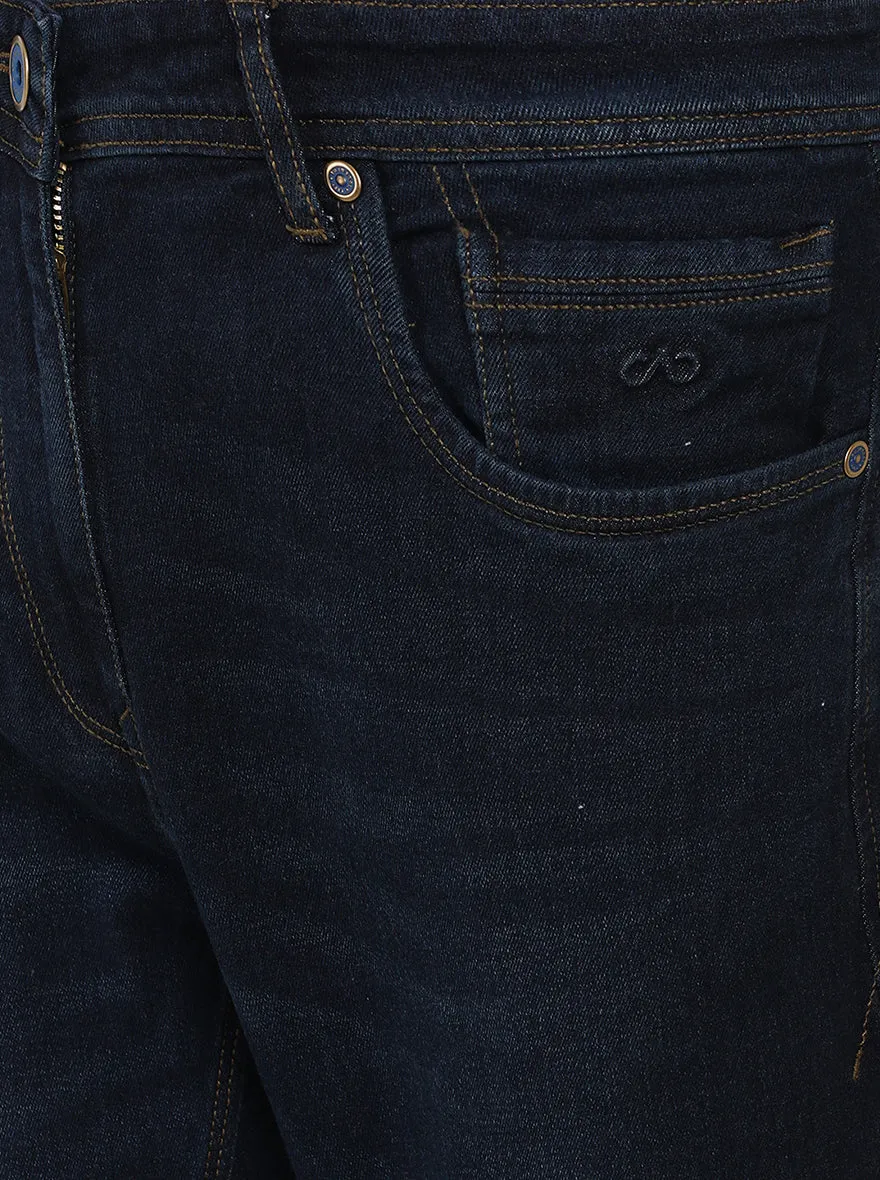 Dark Blue Washed Straight Fit Jeans | JadeBlue