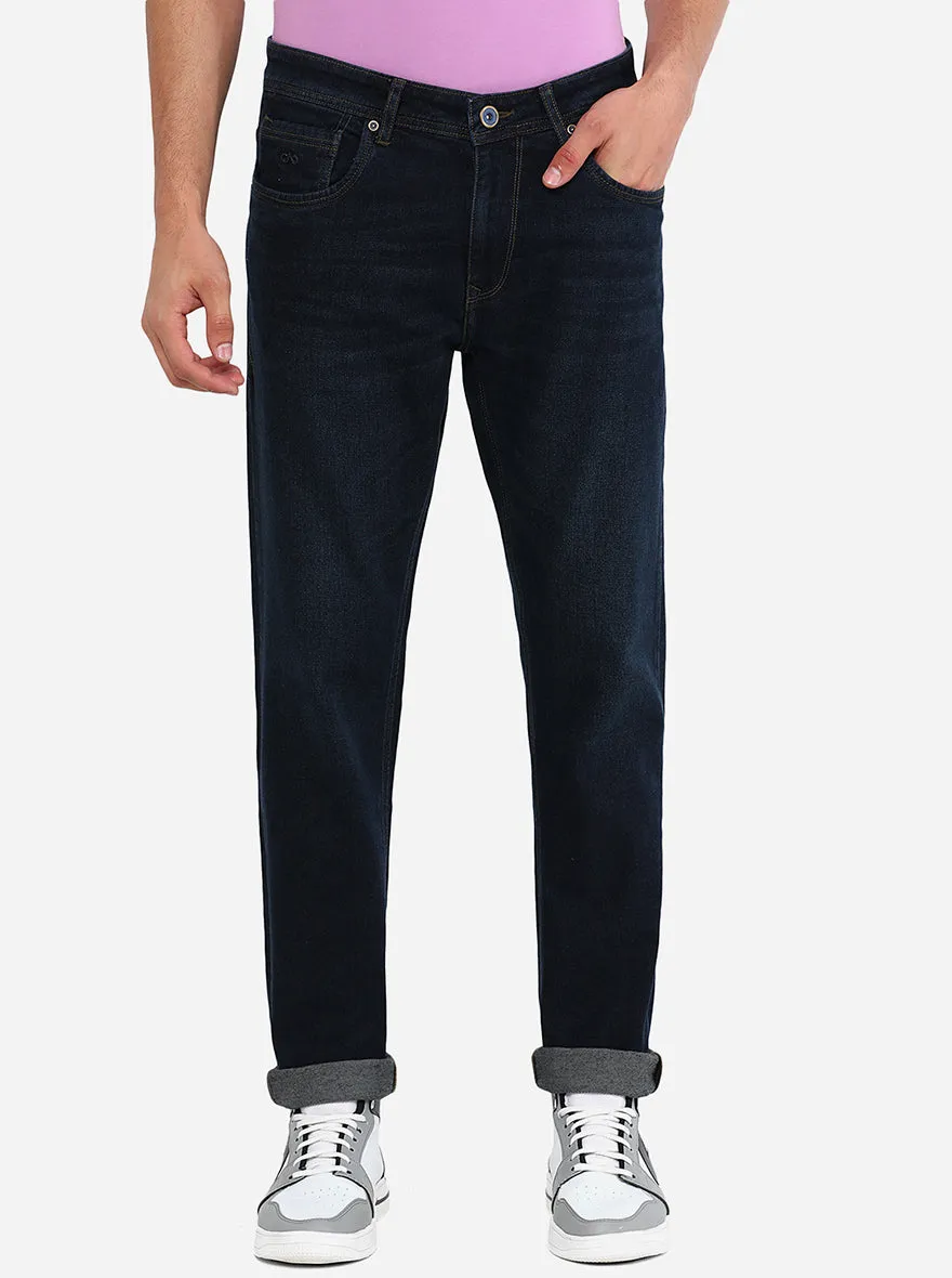 Dark Blue Washed Straight Fit Jeans | JadeBlue