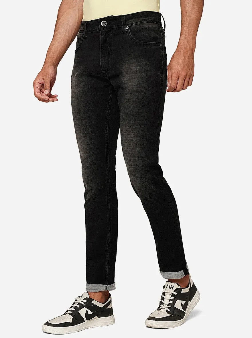 Dark Grey Washed Slim Fit Jeans | JadeBlue
