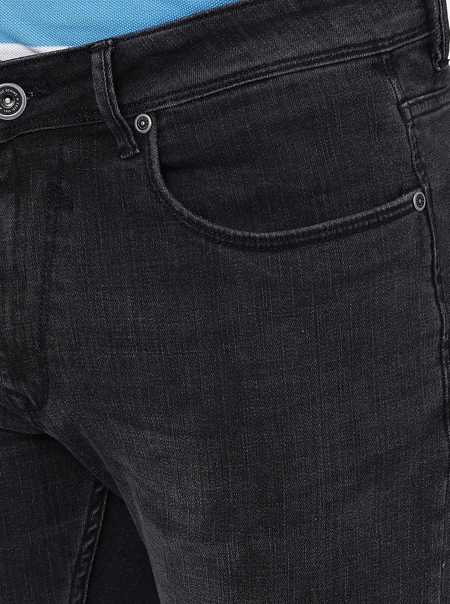 Dark Grey Washed Straight Fit Jeans | JadeBlue