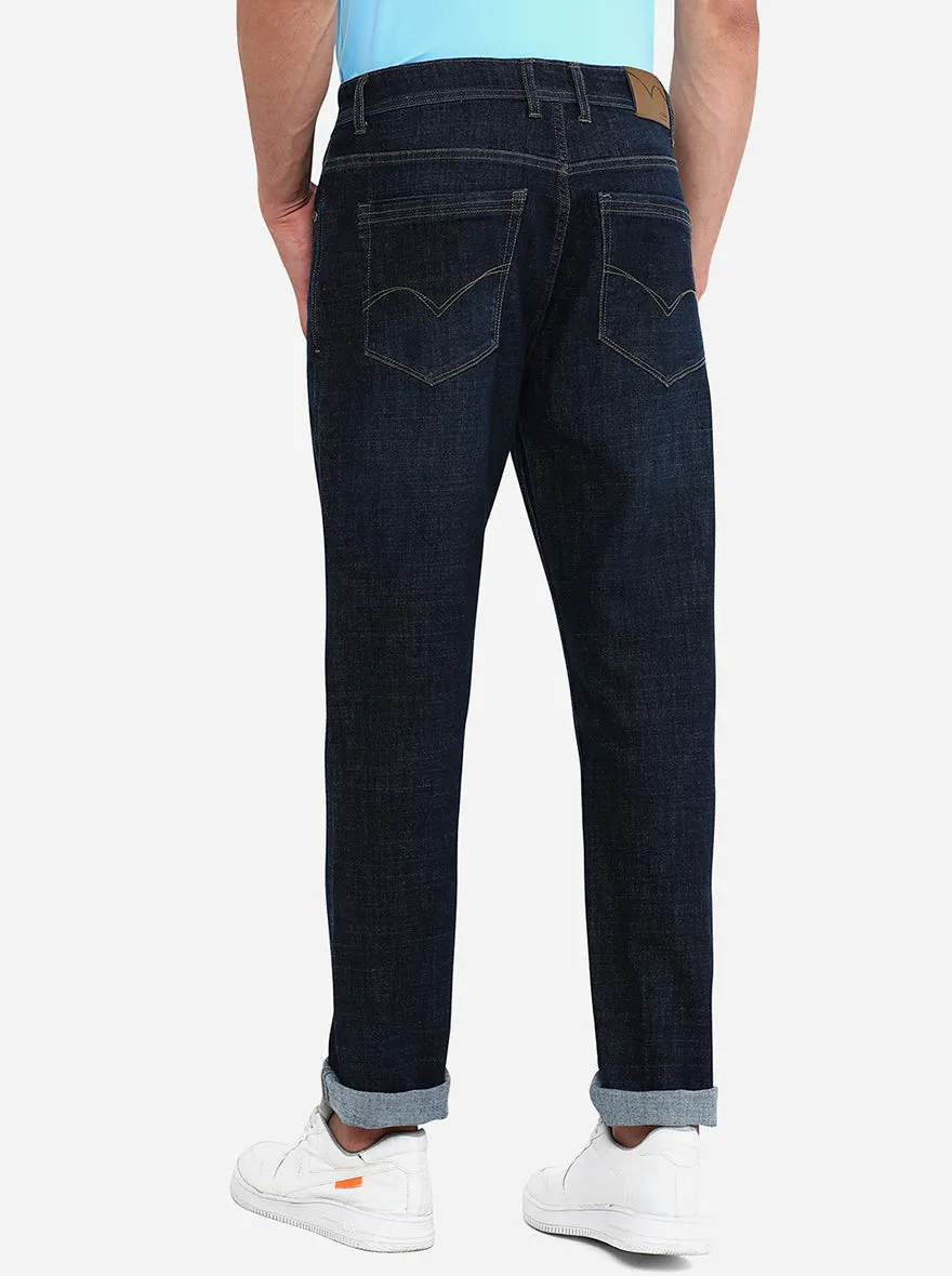 Deep Blue Washed Straight Fit Jeans | JadeBlue