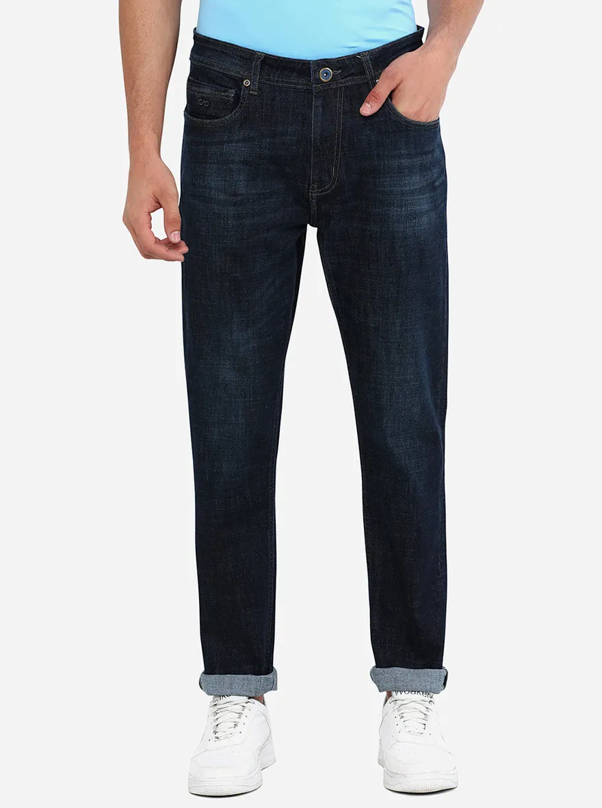 Deep Blue Washed Straight Fit Jeans | JadeBlue