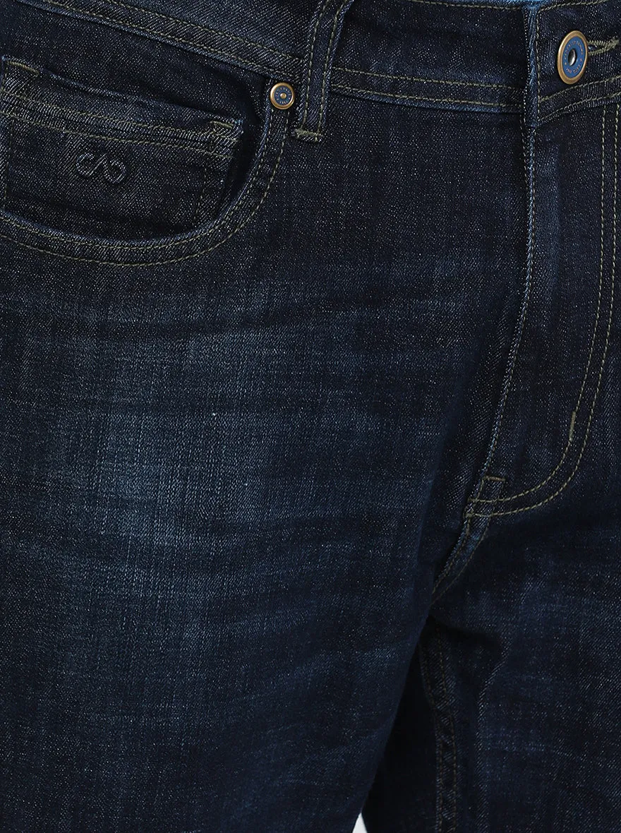 Deep Blue Washed Straight Fit Jeans | JadeBlue