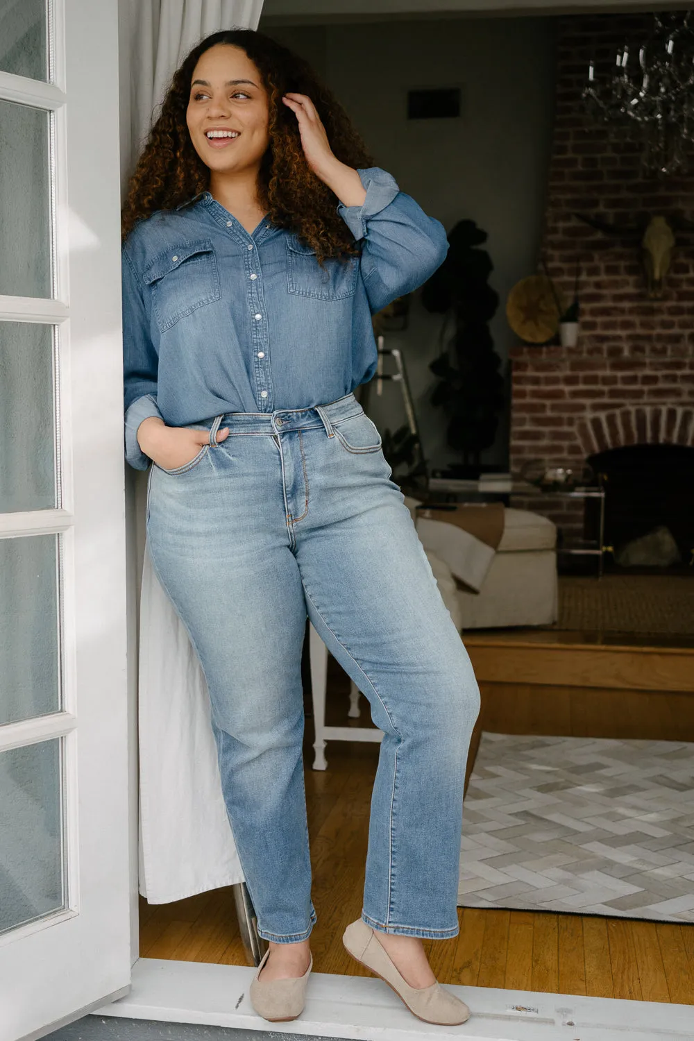 Delaney Vintage Wash Thermal Straight Fit - PLUS
