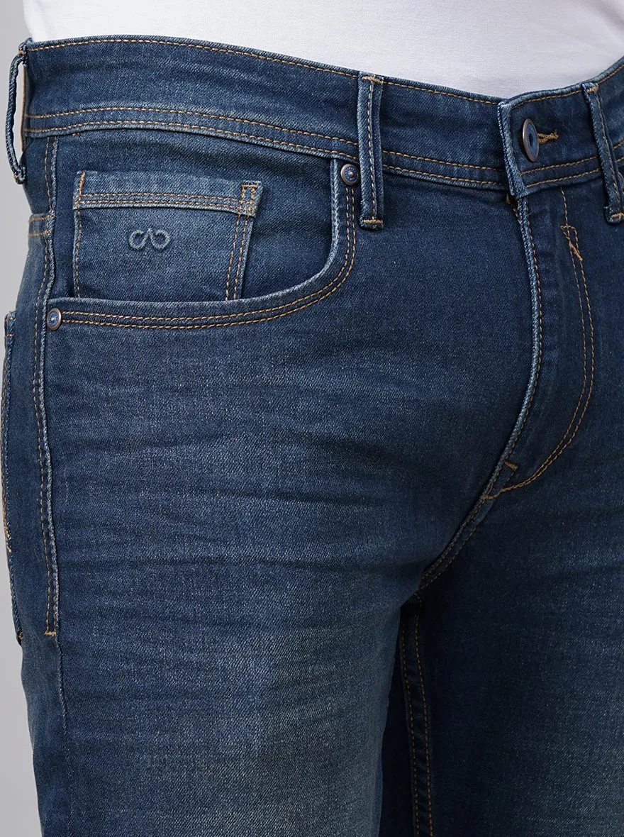 Denim Blue Washed Slim Fit Jeans | JadeBlue