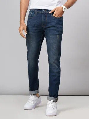 Denim Blue Washed Slim Fit Jeans | JadeBlue