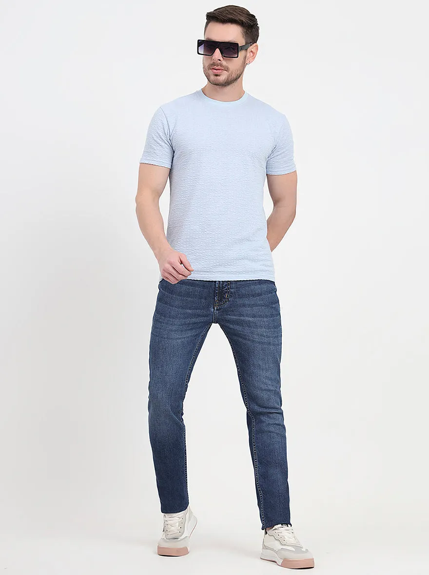 Denim Blue Washed Slim Fit Jeans | JadeBlue