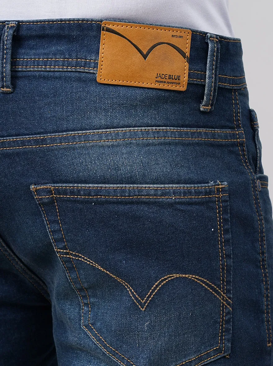 Denim Blue Washed Slim Fit Jeans | JadeBlue