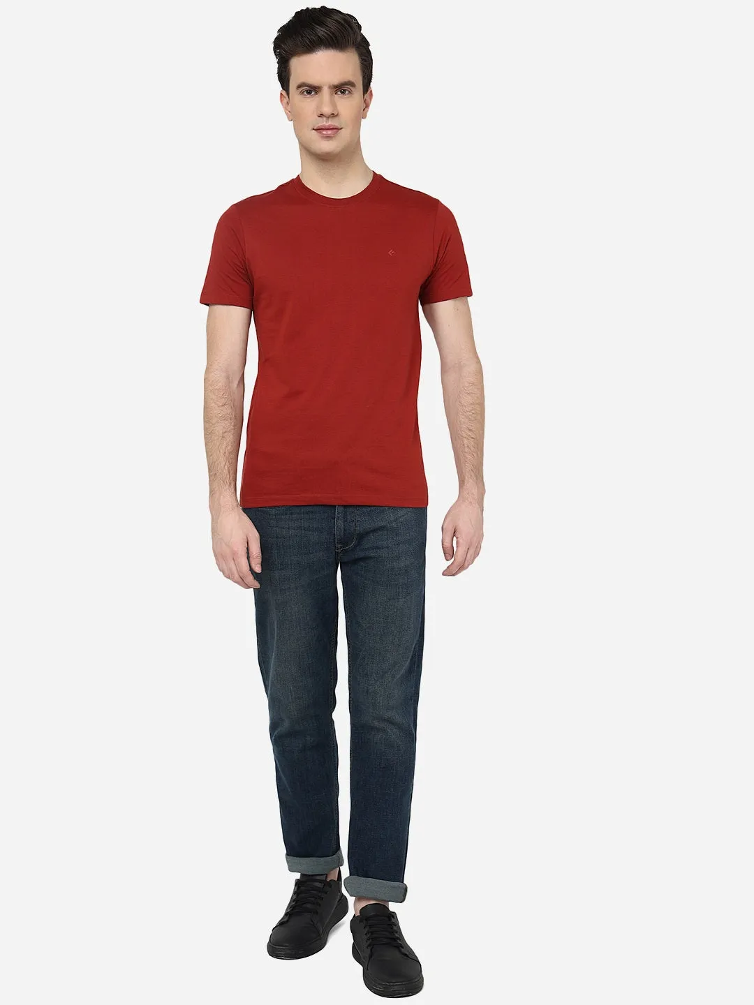Denim Blue Washed Straight Fit Jeans | JadeBlue