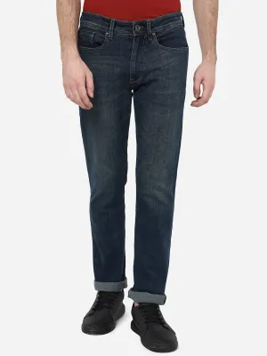Denim Blue Washed Straight Fit Jeans | JadeBlue